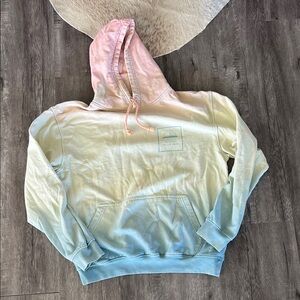 Tie-Dye Pastel Ombre Hoodie - Pink, Cream & Light Blue